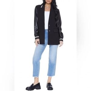 NWT Sporty Blazer w/faux leather sleeves